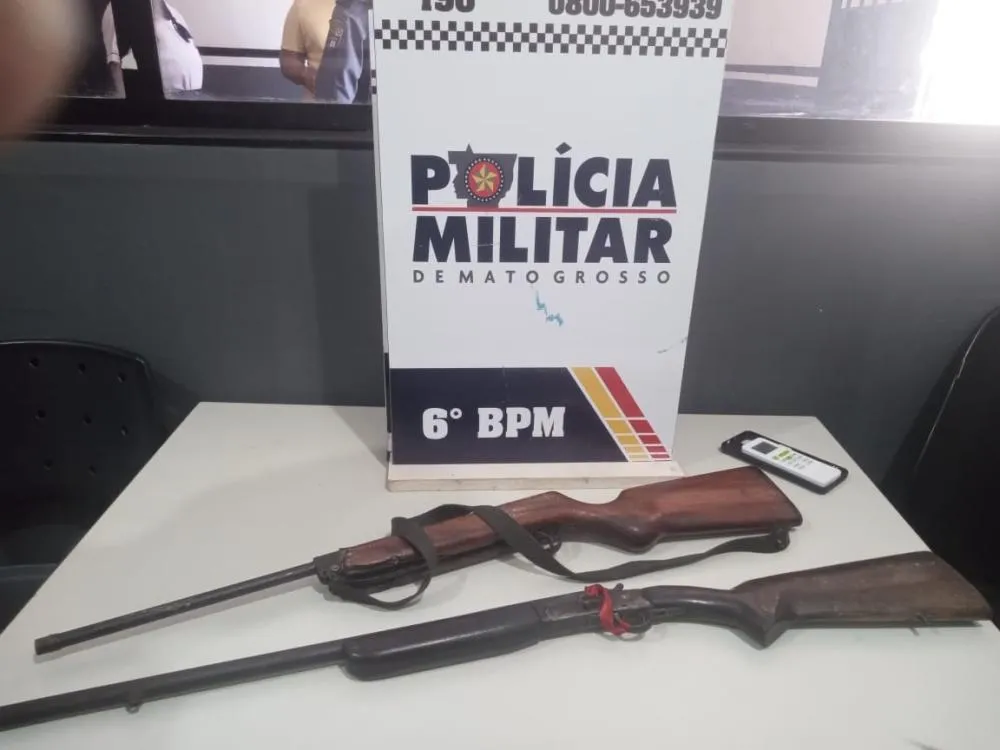  Homem é preso com duas armas de fogo em Cáceres